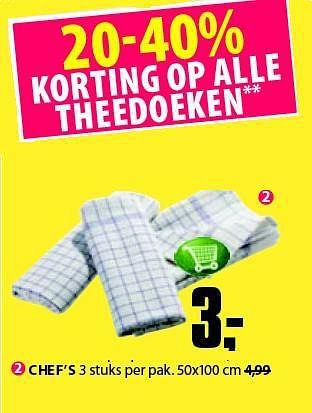Aanbiedingen Chef`s 3 stuks per pak - Huismerk - Jysk - Geldig van 15/09/2014 tot 21/09/2014 bij Jysk