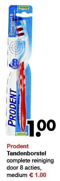 Aanbiedingen Prodent tandenborstel complete reiniging door 8 acties - Prodent - Geldig van 15/09/2014 tot 27/09/2014 bij Wibra