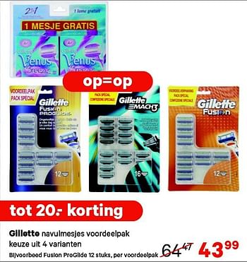 Aanbiedingen Gillette navulmesjes voordeelpak keuze uit 4 varianten - Gillette - Geldig van 15/09/2014 tot 28/09/2014 bij Etos