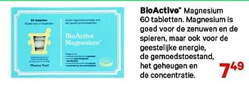 Aanbiedingen Bioactive agnesium 60 tabletten. magnesium is goed voor de zenuwen en de spieren - Pharma Nord - Geldig van 15/09/2014 tot 28/09/2014 bij Etos