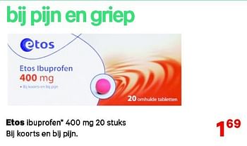 Aanbiedingen Etos ibuprofen - Huismerk - Etos - Geldig van 15/09/2014 tot 28/09/2014 bij Etos