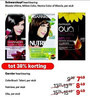 Aanbiedingen Garnier haarkleuring colorbrush talent - Schwartzkopf - Geldig van 15/09/2014 tot 28/09/2014 bij Etos