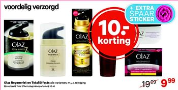 Aanbiedingen Total effects dagcrème parfumvrij - Olaz - Geldig van 15/09/2014 tot 28/09/2014 bij Etos