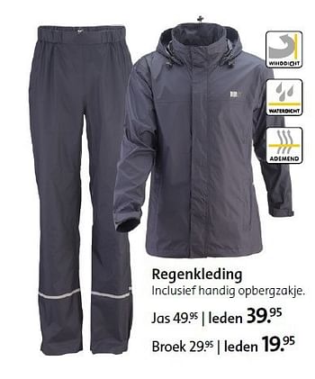 Aanbiedingen Regenkleding inclusief handig opbergzakje - Huismerk - ANWB - Geldig van 15/09/2014 tot 28/09/2014 bij ANWB