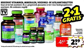 Aanbiedingen Kruidvat vitaminen, mineralen, voedings- of afslanktabletten - Huismerk - Kruidvat - Geldig van 16/09/2014 tot 21/09/2014 bij Kruidvat