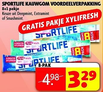 Aanbiedingen Sportlife kauwgom voordeelverpakking - Sportlife - Geldig van 16/09/2014 tot 21/09/2014 bij Kruidvat