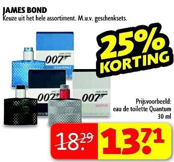 Aanbiedingen Eau de toilette quantum - James Bond - Geldig van 16/09/2014 tot 21/09/2014 bij Kruidvat