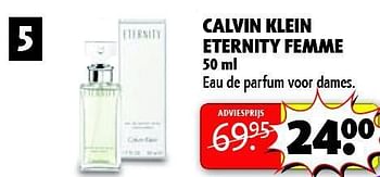 Aanbiedingen Calvin klein eternity femme - Calvin Klein - Geldig van 16/09/2014 tot 21/09/2014 bij Kruidvat