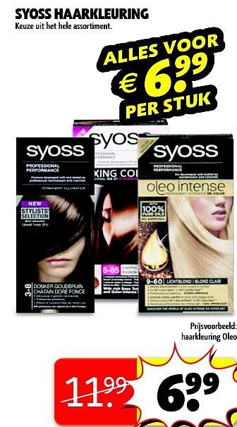 Aanbiedingen Haarkleuring oleo - Syoss - Geldig van 16/09/2014 tot 21/09/2014 bij Kruidvat