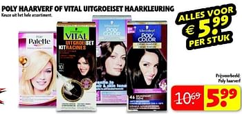 Aanbiedingen Poly haarverf of vital uitgroeiset haarkleuring - Schwartzkopf - Geldig van 16/09/2014 tot 21/09/2014 bij Kruidvat