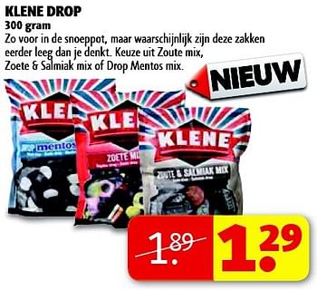 Aanbiedingen Klene drop - Klene - Geldig van 16/09/2014 tot 21/09/2014 bij Kruidvat