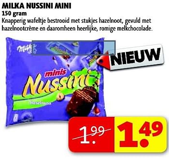 Aanbiedingen Milka nussini mini - Milka - Geldig van 16/09/2014 tot 21/09/2014 bij Kruidvat