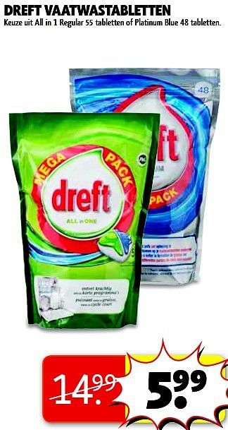 Aanbiedingen Dreft vaatwastabletten - Dreft - Geldig van 16/09/2014 tot 21/09/2014 bij Kruidvat