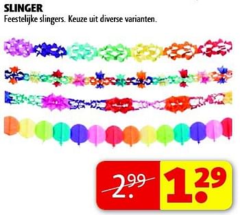Aanbiedingen Slinger feestelijke slingers. keuze uit diverse varianten - Huismerk - Kruidvat - Geldig van 16/09/2014 tot 21/09/2014 bij Kruidvat