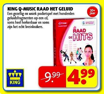 Aanbiedingen King q-music raad het geluid - Huismerk - Kruidvat - Geldig van 16/09/2014 tot 21/09/2014 bij Kruidvat