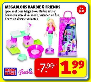 Aanbiedingen Megabloks barbie + friends - Mega Blocks - Geldig van 16/09/2014 tot 21/09/2014 bij Kruidvat