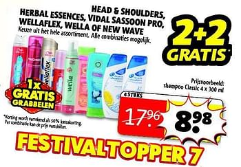 Aanbiedingen Shampoo classic - Head &amp; Shoulders - Geldig van 16/09/2014 tot 21/09/2014 bij Kruidvat