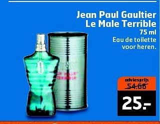 Aanbiedingen Jean paul gaultier le male terrible - Jean Paul Gaultier - Geldig van 16/09/2014 tot 21/09/2014 bij Trekpleister