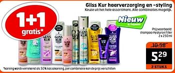 Aanbiedingen Shampoo hyaluron filler - Gliss Kur - Geldig van 16/09/2014 tot 21/09/2014 bij Trekpleister