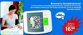 Aanbiedingen Bovenarm bloeddrukmeter - Ecomed - Geldig van 16/09/2014 tot 21/09/2014 bij Trekpleister
