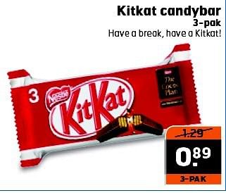 Aanbiedingen Kitkat candybar have a break, have a kitkat - Nestlé - Geldig van 16/09/2014 tot 21/09/2014 bij Trekpleister