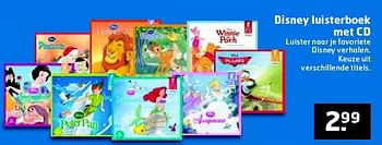 Aanbiedingen Disney luisterboek met cd - Disney - Geldig van 16/09/2014 tot 21/09/2014 bij Trekpleister