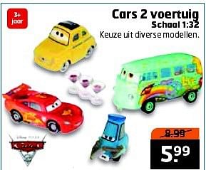 Aanbiedingen Cars 2 voertuig schaal 1:32 keuze uit diverse modellen - Disney - Geldig van 16/09/2014 tot 21/09/2014 bij Trekpleister