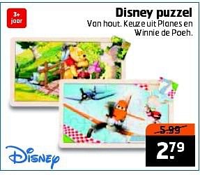 Aanbiedingen Disney puzzel van hout. keuze uit planes en winnie de poeh - Disney - Geldig van 16/09/2014 tot 21/09/2014 bij Trekpleister