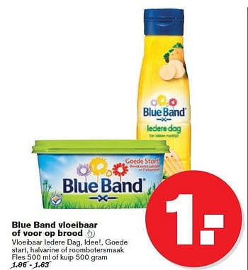 Aanbiedingen Blue band vloeibaar of voor op brood - Blue Band - Geldig van 17/09/2014 tot 23/09/2014 bij Hoogvliet