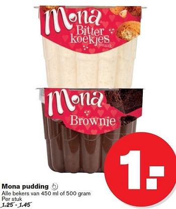 Aanbiedingen Mona pudding - Mona - Geldig van 17/09/2014 tot 23/09/2014 bij Hoogvliet