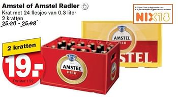 Aanbiedingen Amstel of amstel radler - Amstel - Geldig van 17/09/2014 tot 23/09/2014 bij Hoogvliet