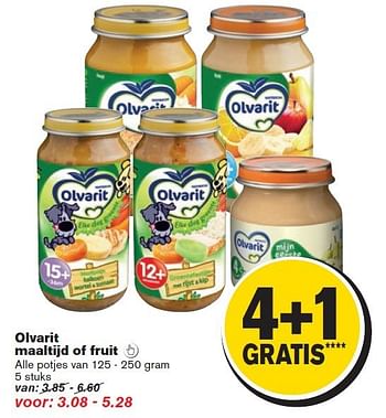Aanbiedingen Olvarit maaltijd of fruit - Olvarit - Geldig van 17/09/2014 tot 23/09/2014 bij Hoogvliet