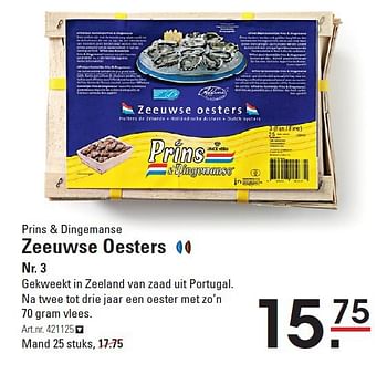 Aanbiedingen Zeeuwse oesters - Prins &amp; Dingemanse - Geldig van 18/09/2014 tot 06/10/2014 bij Sligro