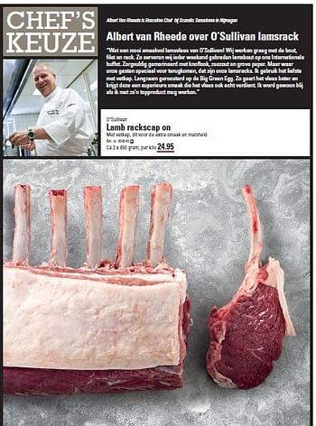 Aanbiedingen Lamb rackscap on - O'Sullivan - Geldig van 18/09/2014 tot 06/10/2014 bij Sligro