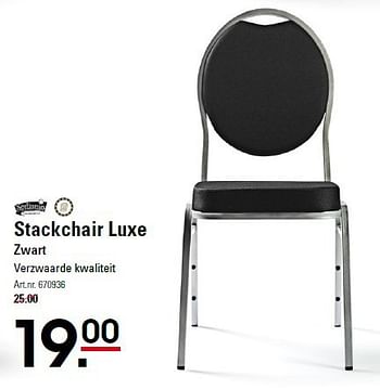 Aanbiedingen Stackchair luxe zwart verzwaarde kwaliteit - Sediamo - Geldig van 18/09/2014 tot 06/10/2014 bij Sligro