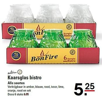 Aanbiedingen Kaarsglas bistro - Bonfire - Geldig van 18/09/2014 tot 06/10/2014 bij Sligro