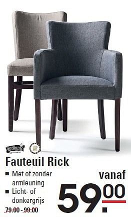 Aanbiedingen Fauteuil rick - Sediamo - Geldig van 18/09/2014 tot 06/10/2014 bij Sligro