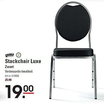 Aanbiedingen Stackchair luxe zwart verzwaarde kwaliteit - Sediamo - Geldig van 18/09/2014 tot 06/10/2014 bij Sligro