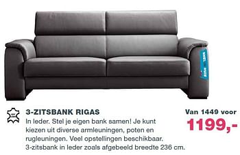 Aanbiedingen 3-zitsbank rigas - Huismerk - INhouse - Geldig van 19/09/2014 tot 26/09/2014 bij INhouse