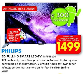 Aanbiedingen Philips 3d full hd smart led-tv 48pfs8109 - Philips - Geldig van 19/09/2014 tot 05/10/2014 bij It's Electronics