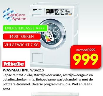 Aanbiedingen Miele wasmachine wda210 - Miele - Geldig van 19/09/2014 tot 05/10/2014 bij It's Electronics