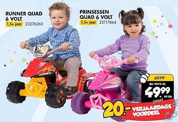 Aanbiedingen Runner quad 6 volt - Huismerk - Toys XL - Geldig van 20/09/2014 tot 04/10/2014 bij Toys XL