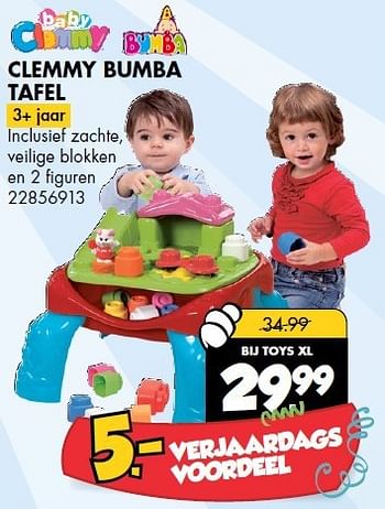 Aanbiedingen Clemmy bumba tafel - Clemmy - Geldig van 20/09/2014 tot 04/10/2014 bij Toys XL