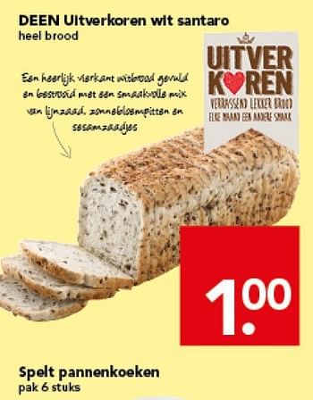 Aanbiedingen Deen uitverkoren wit santaro - Huismerk deen supermarkt - Geldig van 21/09/2014 tot 27/09/2014 bij Deen Supermarkten
