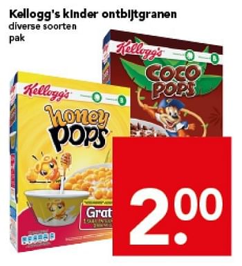 Aanbiedingen Kellogg`s kinder ontbijtgranen - Kellogg's - Geldig van 21/09/2014 tot 27/09/2014 bij Deen Supermarkten