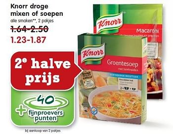 Aanbiedingen Knorr droge mixen of soepen - Knorr - Geldig van 21/09/2014 tot 27/09/2014 bij Em-té