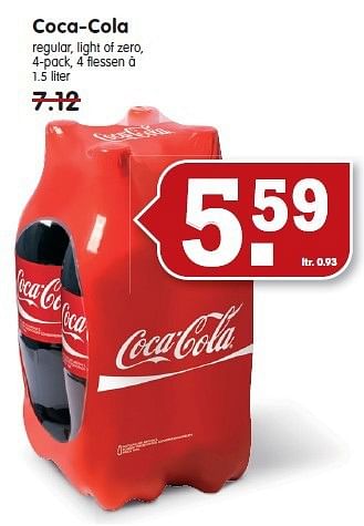 Aanbiedingen Coca-cola regular, light of zero - Coca Cola - Geldig van 21/09/2014 tot 27/09/2014 bij Em-té