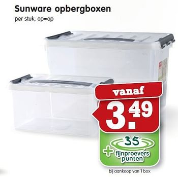 Aanbiedingen Sunware opbergboxen - Sunware - Geldig van 21/09/2014 tot 27/09/2014 bij Em-té