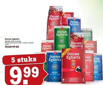 Aanbiedingen Douwe egberts filterkoffie, bonen of capsules - Douwe Egberts - Geldig van 21/09/2014 tot 27/09/2014 bij Em-té