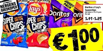 Aanbiedingen Doritos of lay`s superchips - Doritos - Geldig van 21/09/2014 tot 27/09/2014 bij Plus